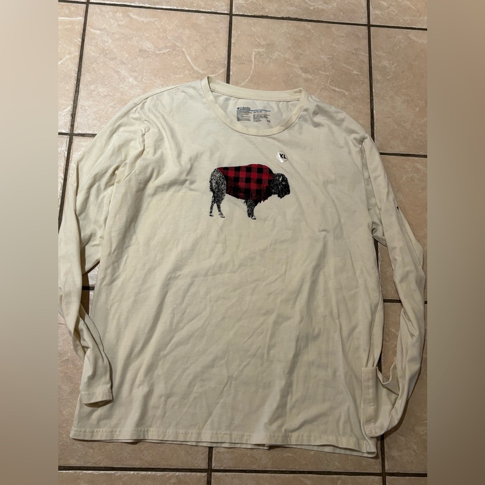 10/$20🔥Men's Cream Long Sleeve Shirt with‎ Buffalo Print
